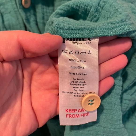 Piglet in Bed Ocean Green Cotton Gauze Pajama Set - Picture 6 of 6